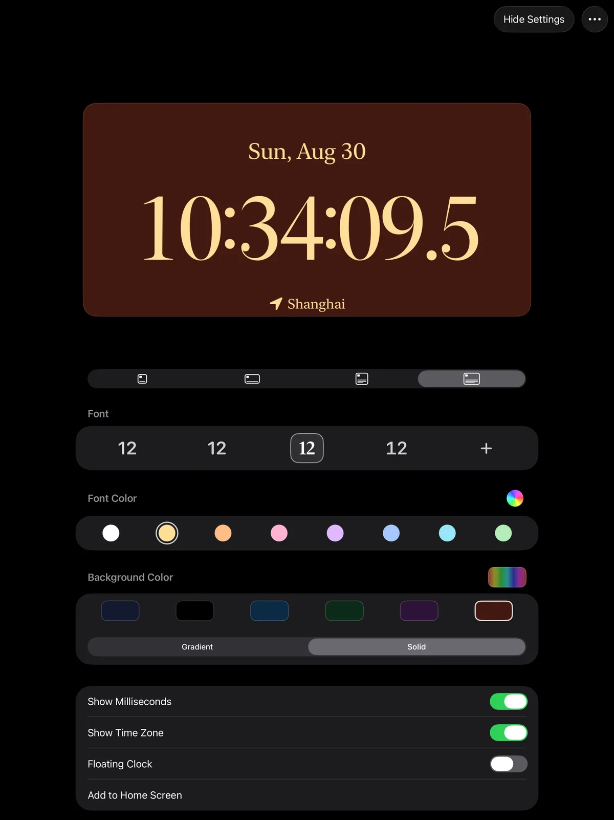 iPad settings